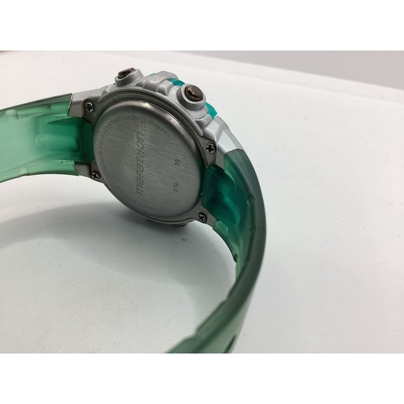 Marathon Woman Digital Day Date Alarm Timer Indiglo Green Band Watch - Picture 5 of 6